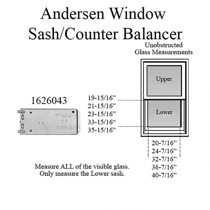 Andersen 939 Sash Balance For 200 Series Narroline Window Sash Counter Balancer - Andersen 939 Sash Balance For 200 Series Narroline Window Sash Counter Balancer