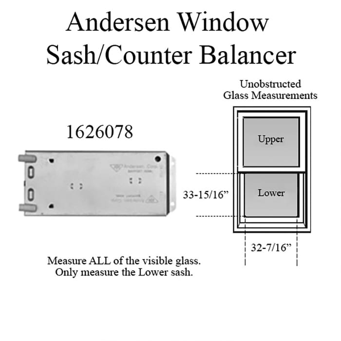 Andersen 200 Series Narroline Window Sash/Counter Balancer, Left Hand - 13L - Andersen 200 Series Narroline Window Sash/Counter Balancer, Left Hand - 13L