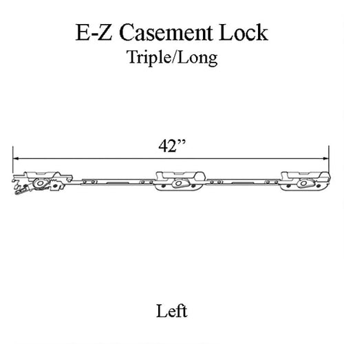 Andersen Perma-Shield Improved/E-Z Casement Lock - Triple/Long (Impact Resistant) - Left - Andersen Perma-Shield Improved/E-Z Casement Lock - Triple/Long (Impact Resistant) - Left