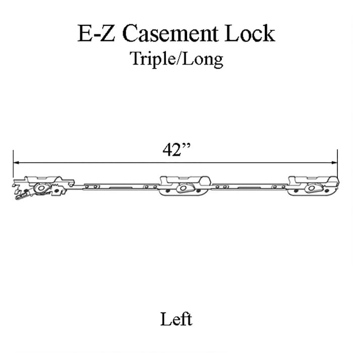 Andersen Perma-Shield Improved/E-Z Casement Lock - Triple/Long (Impact Resistant) - Left - Andersen Perma-Shield Improved/E-Z Casement Lock - Triple/Long (Impact Resistant) - Left