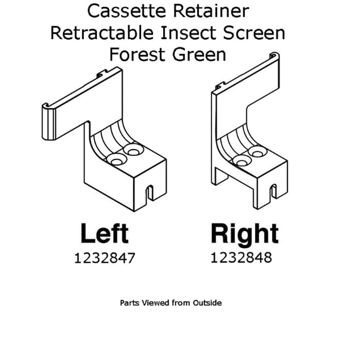 Cassette Retainer w/screws - Insect Screen Retractable - Right -for Andersen FGD - Forest Green - Cassette Retainer w/screws - Insect Screen Retractable - Right -for Andersen FGD - Forest Green