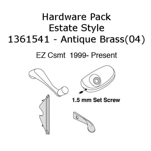 Andersen Window Hardware Pack, EZ Casement, Estate Style - Antique Brass(04) - Andersen Window Hardware Pack, EZ Casement, Estate Style - Antique Brass(04)