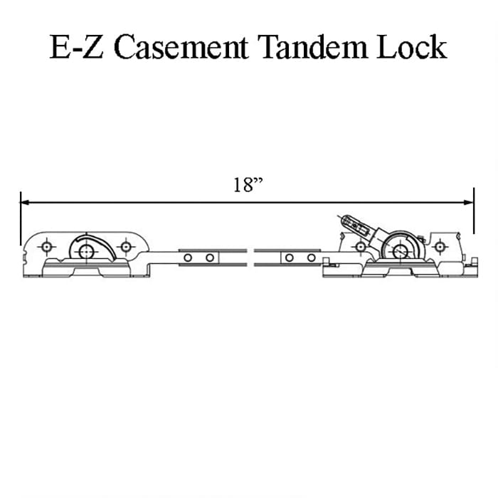 Andersen Perma-Shield Improved/E-Z Casement Lock - Tandem (Impact Resistant) - Left Hand - Andersen Perma-Shield Improved/E-Z Casement Lock - Tandem (Impact Resistant) - Left Hand