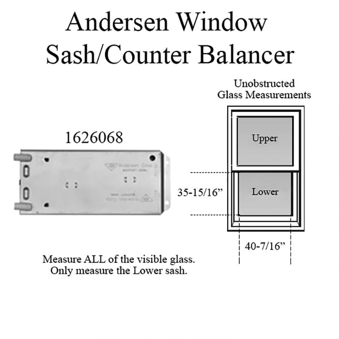 Andersen 200 Series Narroline Window Sash/Counter Balancer, Right Hand - R1433/27 - Andersen 200 Series Narroline Window Sash/Counter Balancer, Right Hand - R1433/27