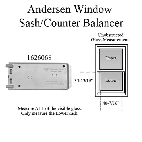 Andersen 200 Series Narroline Window Sash/Counter Balancer, Right Hand - R1433/27 - Andersen 200 Series Narroline Window Sash/Counter Balancer, Right Hand - R1433/27