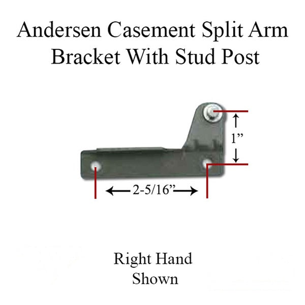 Andersen Window - Split Arm Bracket With Stud post 7198-14 - R H - Andersen Window - Split Arm Bracket With Stud post 7198-14 - R H