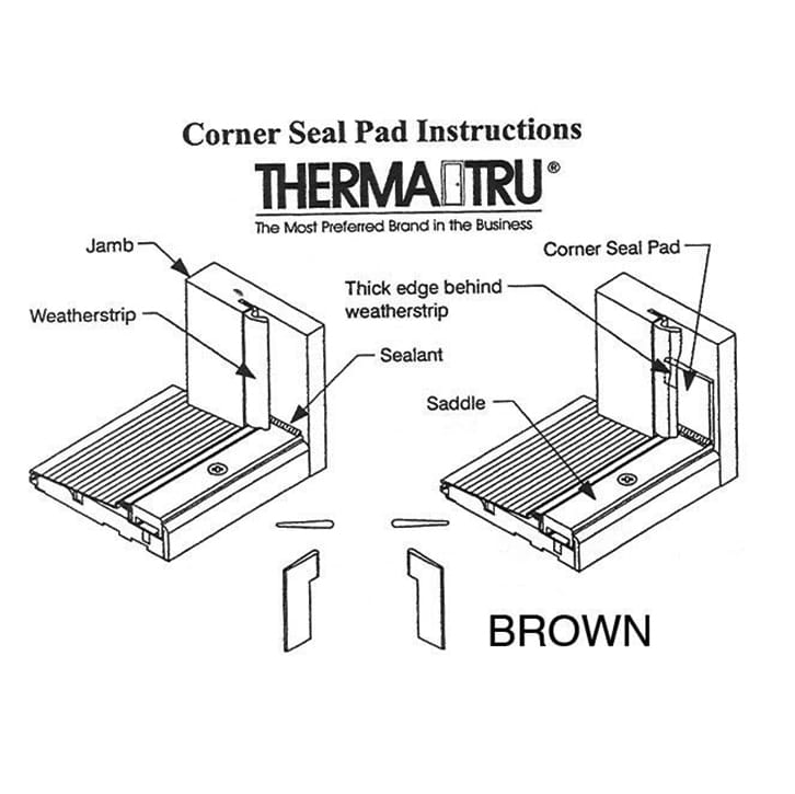 Therma Tru Dust Pad Corner Seal For Therma Tru Doors Adhesive Backing Seal - Therma Tru Dust Pad Corner Seal For Therma Tru Doors Adhesive Backing Seal