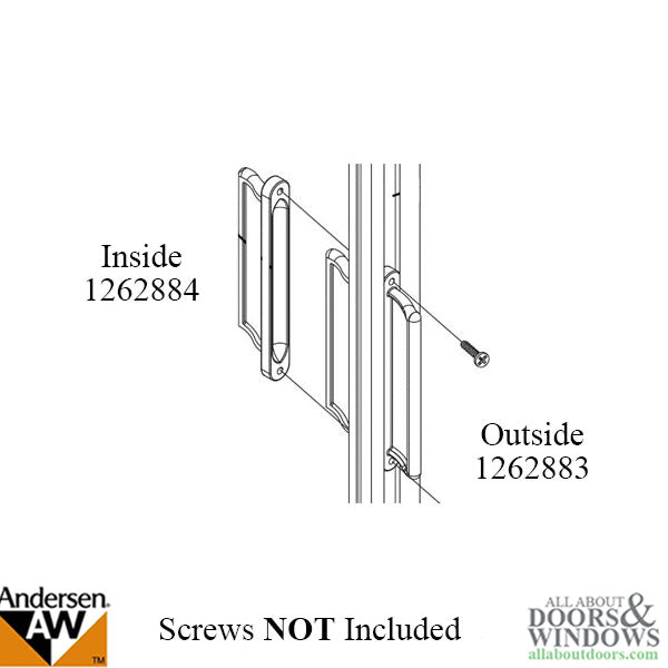 Retractable Insect Screen Exterior Handle, For Andersen FGD made August 2003 - May 2007 - Retractable Insect Screen Exterior Handle, For Andersen FGD made August 2003 - May 2007