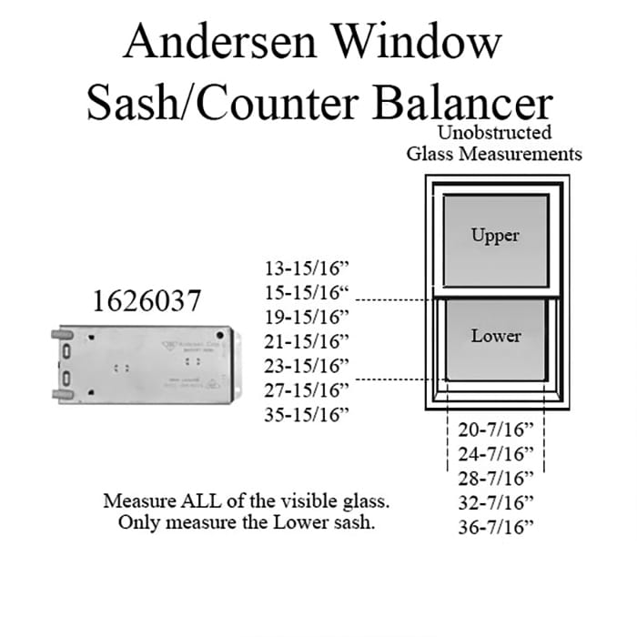 Andersen 200 Series Narroline Sash Counter Balancer 837 For Double Hung Windows - Andersen 200 Series Narroline Sash Counter Balancer 837 For Double Hung Windows