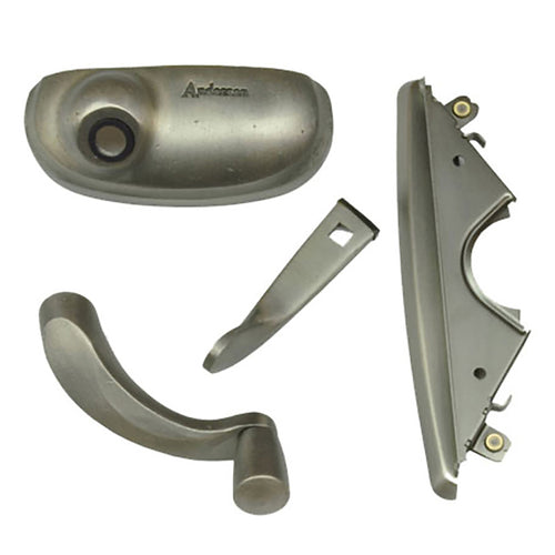 Andersen Window Hardware Pack, EZ Casement, Estate Style - Distressed Nickel - Andersen Window Hardware Pack, EZ Casement, Estate Style - Distressed Nickel