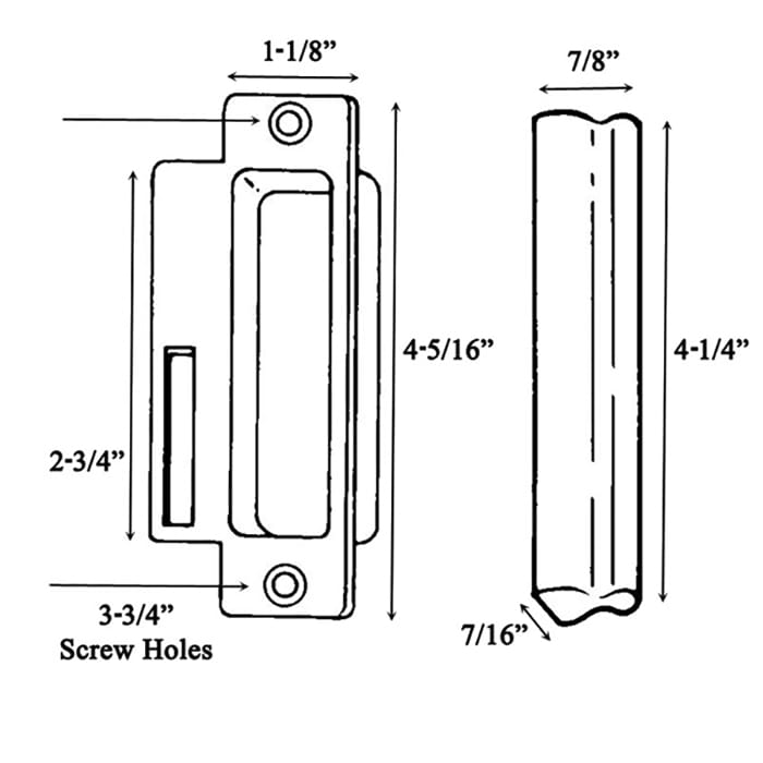 Andersen Window - PSI Gliding Door - 2 Panel Screen Door Handle - Interior \ Exterior Set - White - Andersen Window - PSI Gliding Door - 2 Panel Screen Door Handle - Interior \ Exterior Set - White