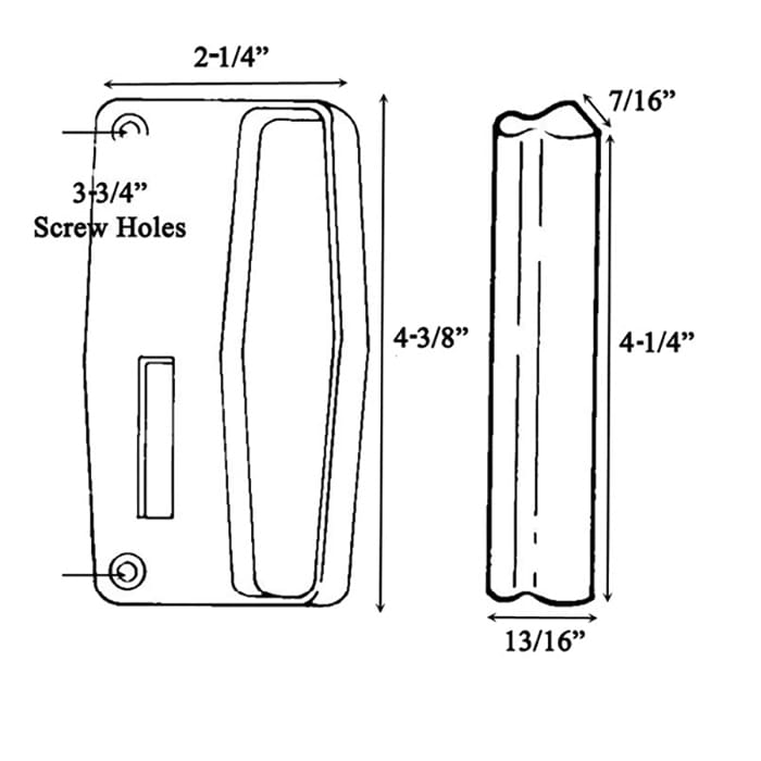 Andersen - PSI Gliding Door - 3 Panel Patio Screen Door Interior & Exterior Handle Set - White - Andersen - PSI Gliding Door - 3 Panel Patio Screen Door Interior & Exterior Handle Set - White