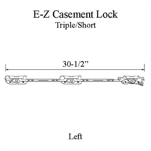 Andersen Perma-Shield Improved/E-Z Casement Lock - Triple/Short (Impact Resistant) - Left - Andersen Perma-Shield Improved/E-Z Casement Lock - Triple/Short (Impact Resistant) - Left