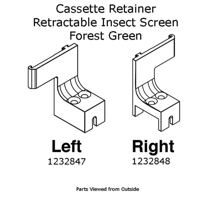 Cassette Retainer w/screws - Insect Screen Retractable - Left -for Andersen FGD - Forest Green - Cassette Retainer w/screws - Insect Screen Retractable - Left -for Andersen FGD - Forest Green