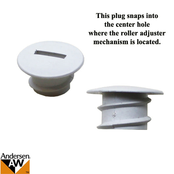 Hole Plug Andersen PSII Gliding Doors Tandem Roller Adjuster White - Hole Plug Andersen PSII Gliding Doors Tandem Roller Adjuster White