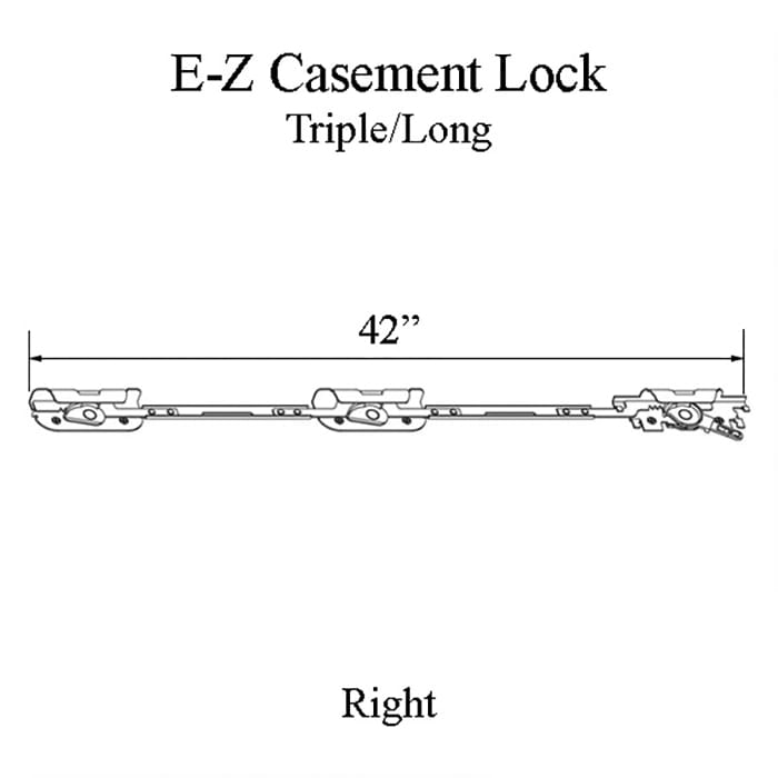 Andersen Perma-Shield Improved/E-Z Casement Lock - Triple/Long (Impact Resistant) - Right - Andersen Perma-Shield Improved/E-Z Casement Lock - Triple/Long (Impact Resistant) - Right