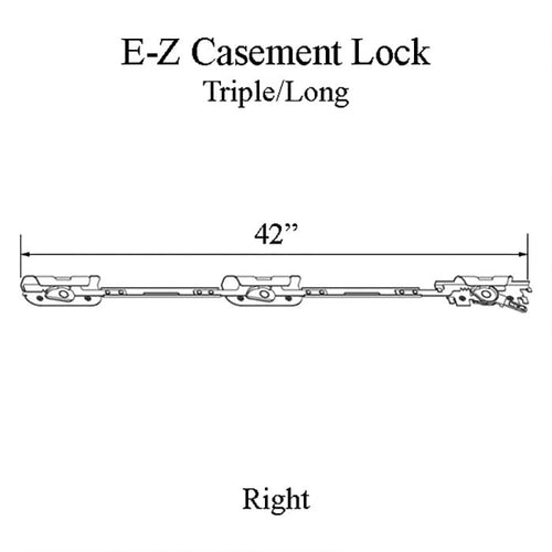 Andersen Perma-Shield Improved/E-Z Casement Lock - Triple/Long (Impact Resistant) - Right - Andersen Perma-Shield Improved/E-Z Casement Lock - Triple/Long (Impact Resistant) - Right