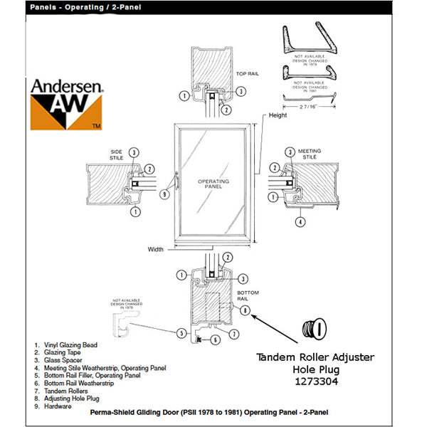 Hole Plug Andersen PSII Gliding Doors Tandem Roller Adjuster White - Hole Plug Andersen PSII Gliding Doors Tandem Roller Adjuster White
