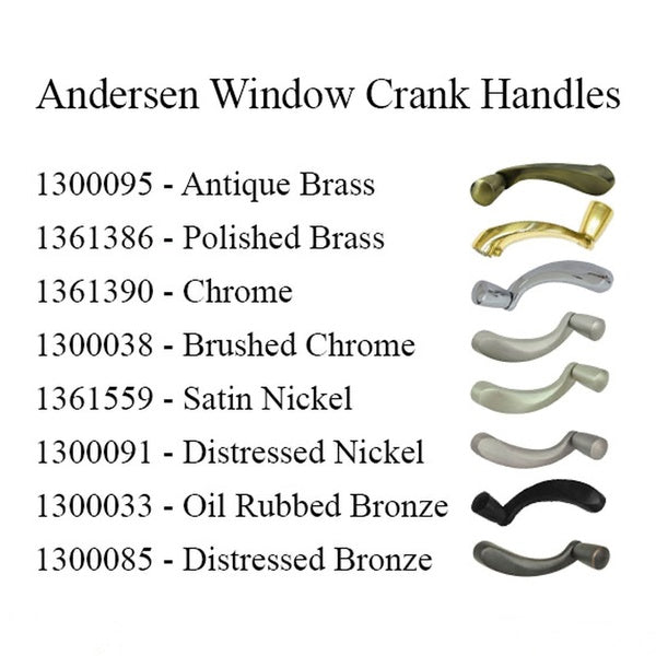 Andersen Window Improved/E-Z Casement Crank/Handle - Estate Style - Polished Brass - Andersen Window Improved/E-Z Casement Crank/Handle - Estate Style - Polished Brass