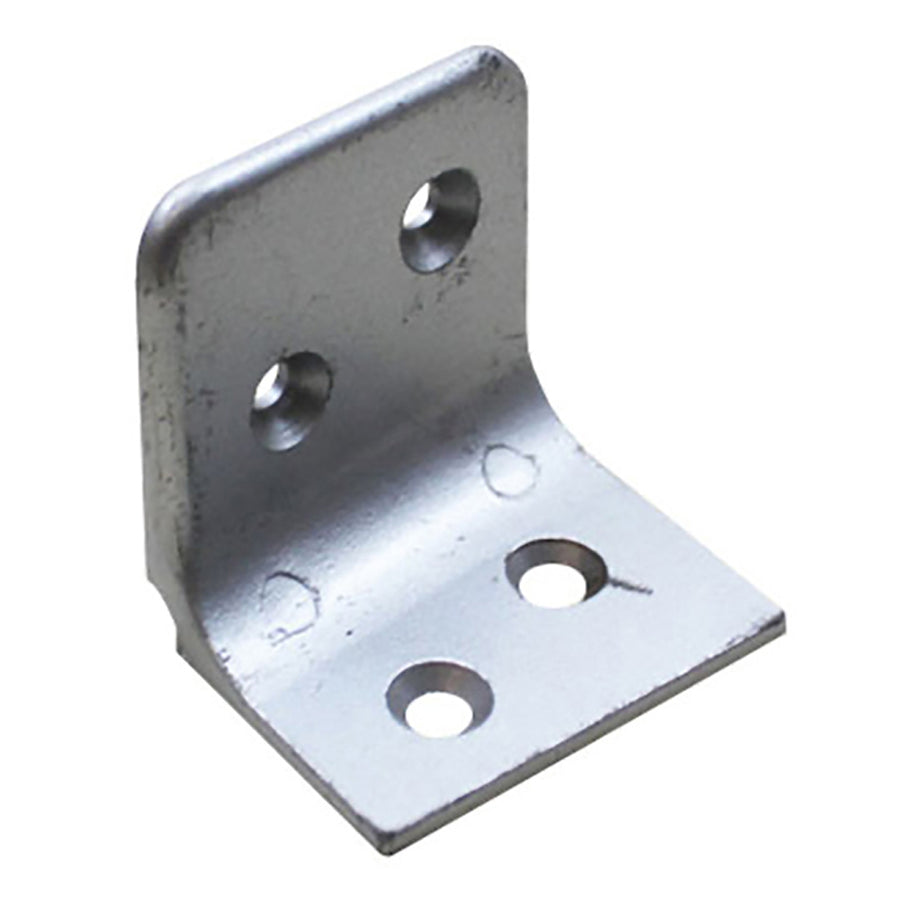 Stationary Door Panel Bottom Bracket, Right - Silver Satin - Stationary Door Panel Bottom Bracket, Right - Silver Satin