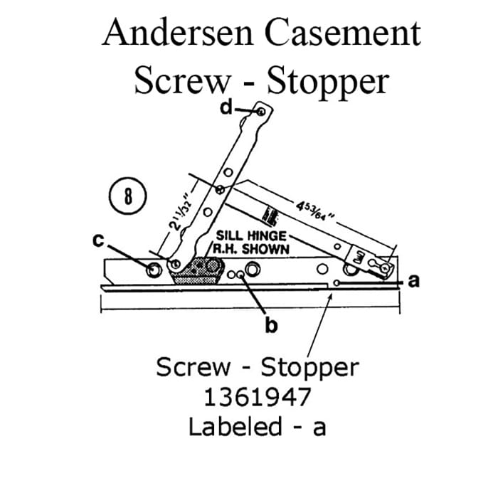 Andersen Perma-Shield Casement Windows - Screw - Stopper - Andersen Perma-Shield Casement Windows - Screw - Stopper