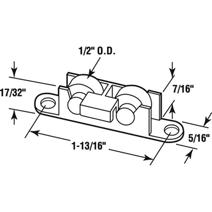 Roller Assembly (Flat) - Sliding Windows, Nylon - Roller Assembly (Flat) - Sliding Windows, Nylon