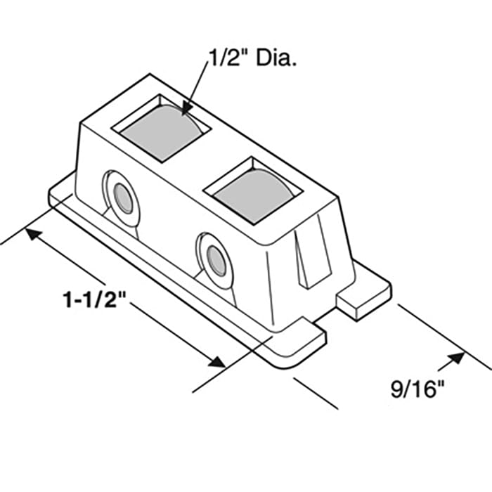 Roller Assembly (Flat) - Sliding Windows, Nylon - Roller Assembly (Flat) - Sliding Windows, Nylon