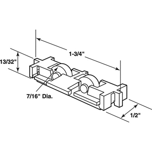 Roller Assembly (Flat) - Nylon for Sliding Windows - Roller Assembly (Flat) - Nylon for Sliding Windows