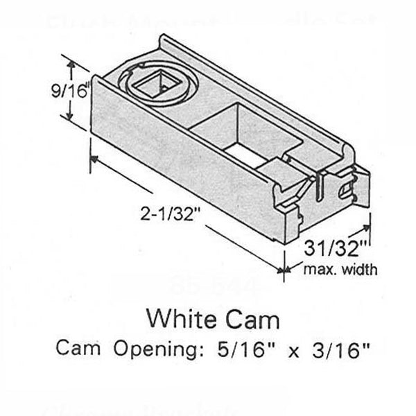 Pivot Lock Balance Shoe, Tilt Window, Small, White  Cam - Pivot Lock Balance Shoe, Tilt Window, Small, White  Cam