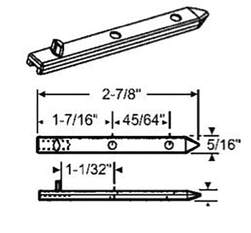 Pivot Bar, Zinc Die Cast 2-7/8 w/ Stop - Pivot Bar, Zinc Die Cast 2-7/8 w/ Stop