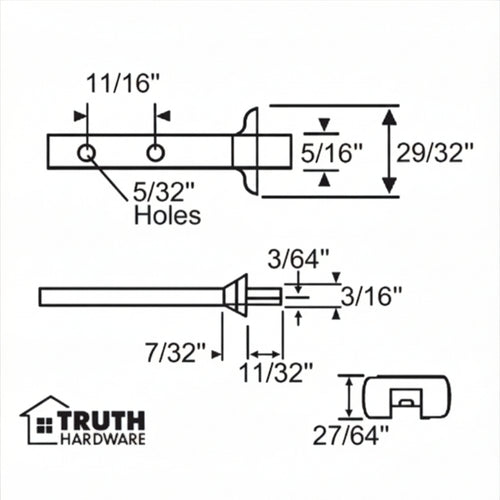 Pivot Bar For Tilit Windows 2.5 Inch Zince Pivot Bar - Pivot Bar For Tilit Windows 2.5 Inch Zince Pivot Bar