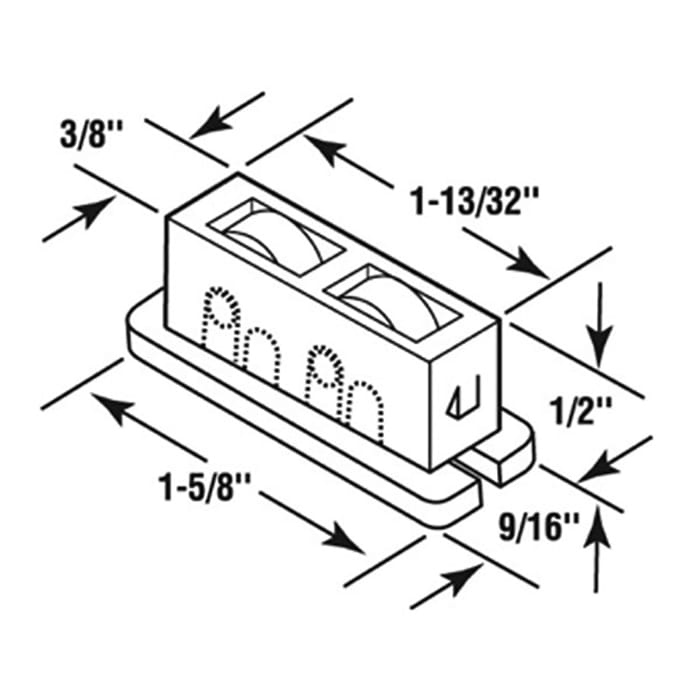 Roller Assembly (Flat) - Sliding Windows, Nylon / Stainless Steel - Roller Assembly (Flat) - Sliding Windows, Nylon / Stainless Steel