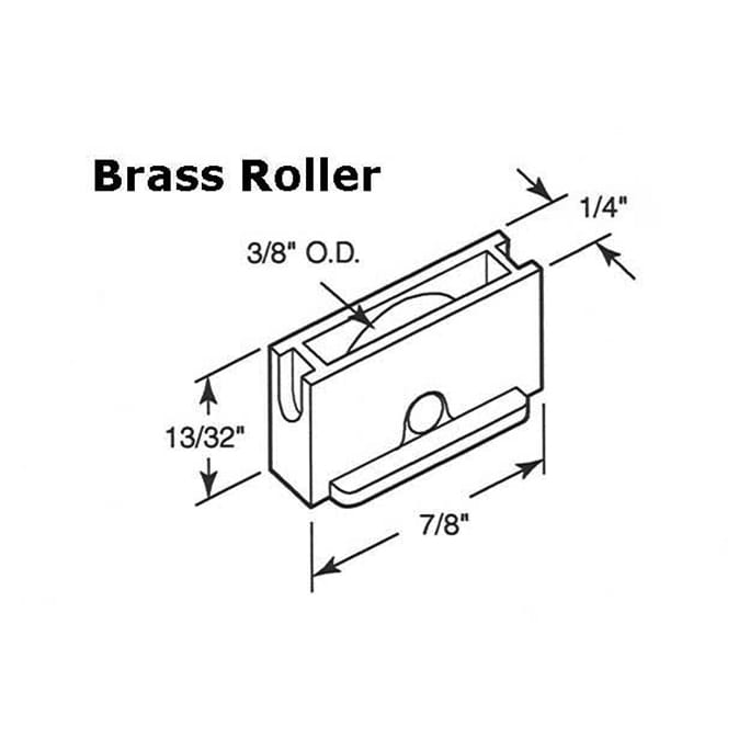 Roller Assembly (Flat) - Sliding Windows, Nylon / Brass - Roller Assembly (Flat) - Sliding Windows, Nylon / Brass