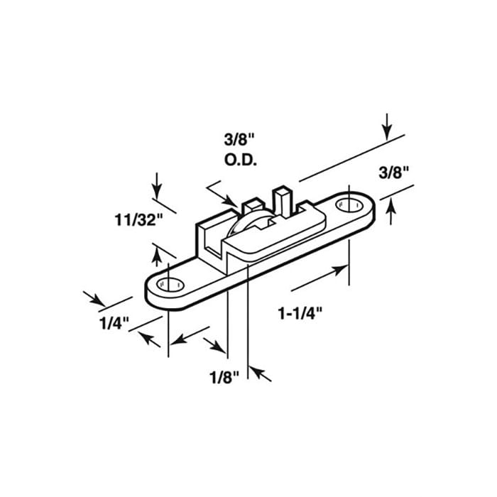 Roller Assembly (Flat) - Sliding Windows, Nylon - Roller Assembly (Flat) - Sliding Windows, Nylon