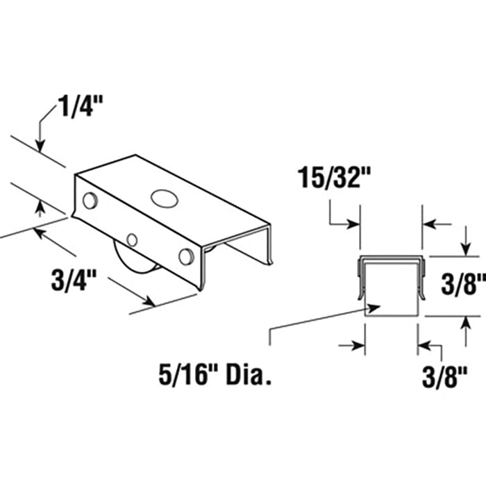 Roller Assembly (Flat) - Sliding Windows, Showcase / Storm - Steel / Nylon - Roller Assembly (Flat) - Sliding Windows, Showcase / Storm - Steel / Nylon