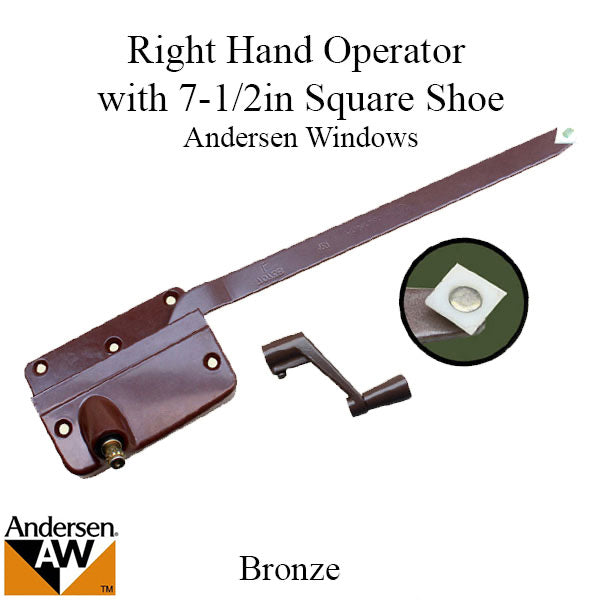 Andersen 7073A Operator with Handle 7-1/2 Inch Arm Square Shoe, Right Hand - Bronze - Andersen 7073A Operator with Handle 7-1/2 Inch Arm Square Shoe, Right Hand - Bronze