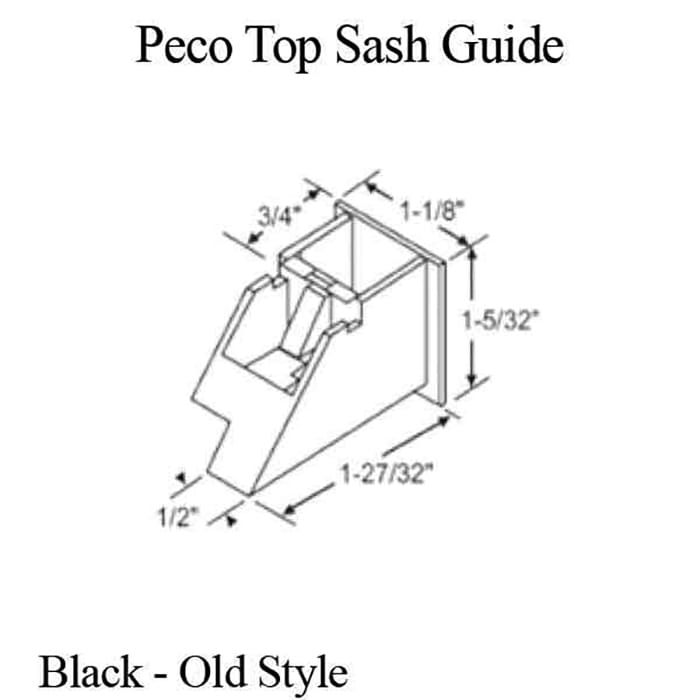 Peco Thermotwin Top Sash Guide (Old Style), Left/Right - Black - Peco Thermotwin Top Sash Guide (Old Style), Left/Right - Black