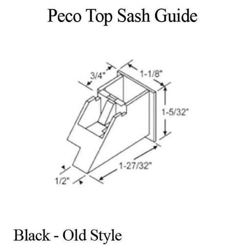 Peco Thermotwin Top Sash Guide (Old Style), Left/Right - Black - Peco Thermotwin Top Sash Guide (Old Style), Left/Right - Black