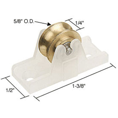 Roller Assembly (Grooved) - Sliding Windows, Brass / Nylon / Steel - Roller Assembly (Grooved) - Sliding Windows, Brass / Nylon / Steel