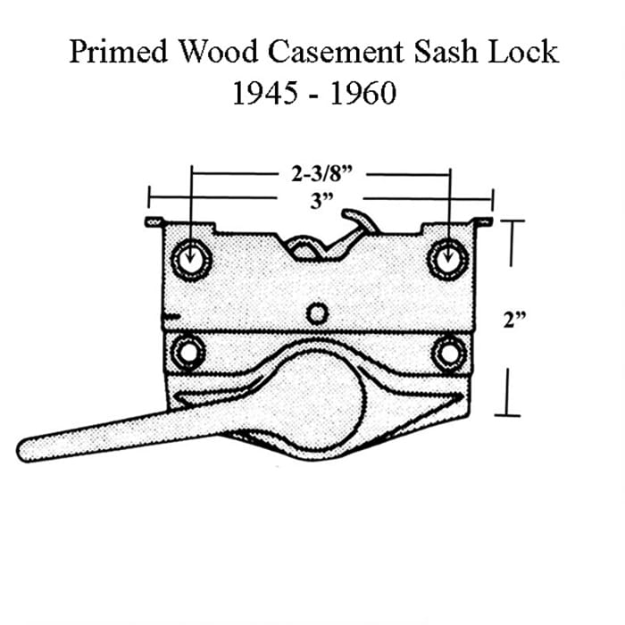 Discontinued - Andersen Casement Sash Lock 1945-1960 - Left, Bronze - Discontinued - Andersen Casement Sash Lock 1945-1960 - Left, Bronze