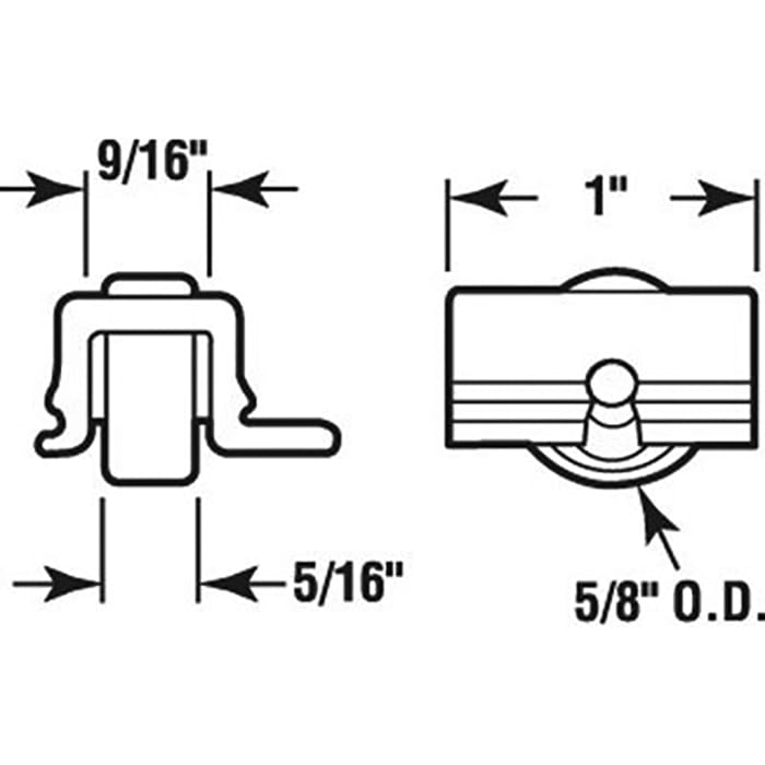 Roller Assembly (Flat) - Sliding Windows, Nylon Ball Bearing - Roller Assembly (Flat) - Sliding Windows, Nylon Ball Bearing