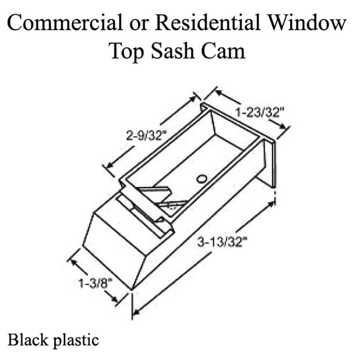 Top Sash Cam, Residential or Commercial Window - Black - Top Sash Cam, Residential or Commercial Window - Black