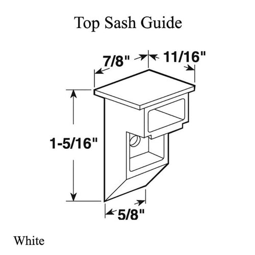 Guide or Cam, Sash, Top - White - Guide or Cam, Sash, Top - White