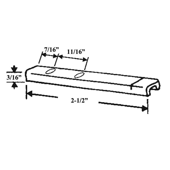 Pivot Bar, 2-1/2 inch,  2 holes Stamped Steel - Pivot Bar, 2-1/2 inch,  2 holes Stamped Steel