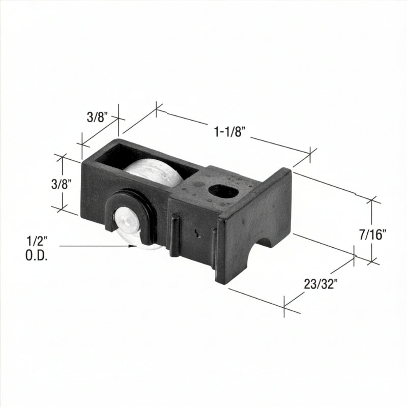 Roller Assembly (Flat) - Sliding Windows, Nylon / Steel - Black - Roller Assembly (Flat) - Sliding Windows, Nylon / Steel - Black