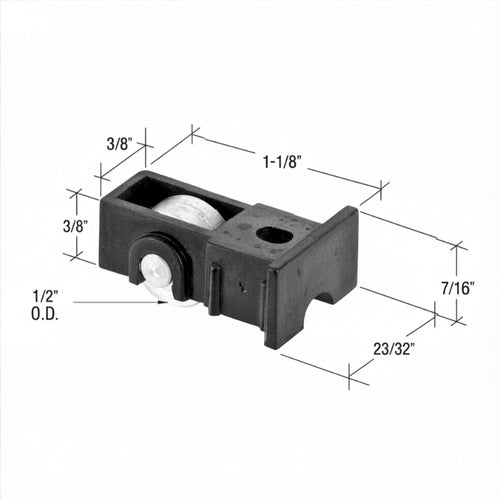 Roller Assembly (Flat) - Sliding Windows, Nylon / Steel - Black - Roller Assembly (Flat) - Sliding Windows, Nylon / Steel - Black