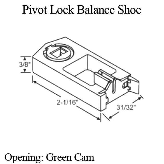 Pivot Lock Balance Shoe, Small Tilt Balance, Green cam - Pivot Lock Balance Shoe, Small Tilt Balance, Green cam