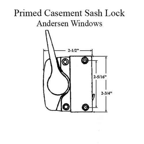 Andersen Right Hand Primed Casement Sash Lock - Bronze - Andersen Right Hand Primed Casement Sash Lock - Bronze