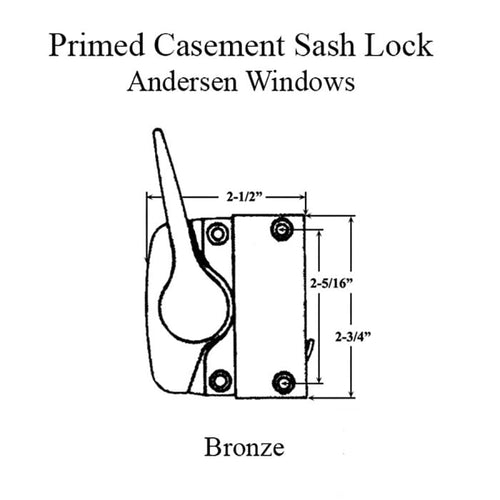 Andersen Sash Lock For Casement Windows Left Hand Bronze Casement Sash Lock - Andersen Sash Lock For Casement Windows Left Hand Bronze Casement Sash Lock