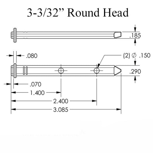 Pivot Bar for Vinyl Tilt Windows 3-1/8 Inch - Pivot Bar for Vinyl Tilt Windows 3-1/8 Inch